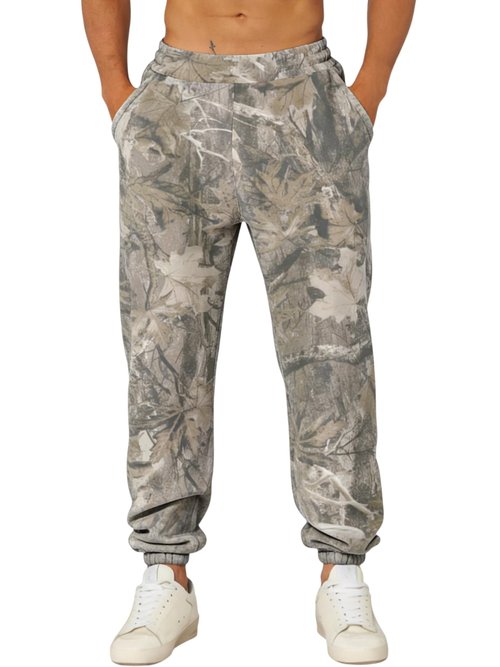 MSBESYOR Men’s Camo Baggy Sweatpants Graphic Print Workout Streetwear Joggers Pants for Men Fleece Sweats with Pockets