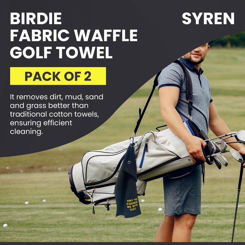 May The course be with You Disc Golf Microfiber Towel - Ideal Golf Accessories for Men and Women, Holder Clip, Perfect for Golf Bags Accessories, Enhance Your Golfing Experience | Great Gift Idea