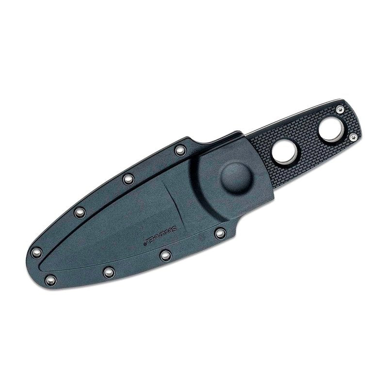 Cold Steel Secret Edge Durable Lightweight Japanese AUS8A Steel Drop Point 3.5" Fixed Blade Tactical Outdoor Hunting Concealed Carry Neck Knife, Griv-Ex Handle, Secure-Ex Sheath