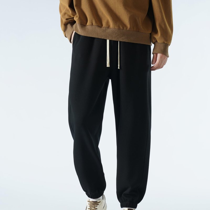 Wulasford Mens Athletic Sweatpants with Pockets, Drawstring Workout Gym Joggers Pants for Men Running Jogging & Lounge Black