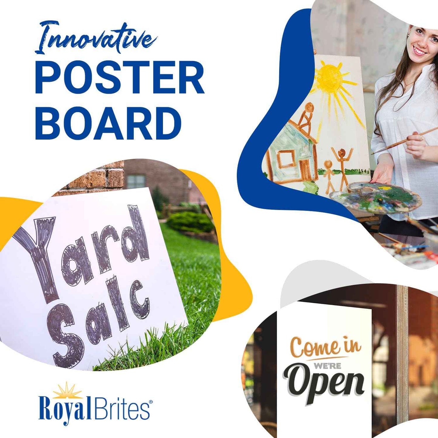 Royal Brites White Poster Board, Classic Presentation Board, 11 x 14 Inches (60 Pack)