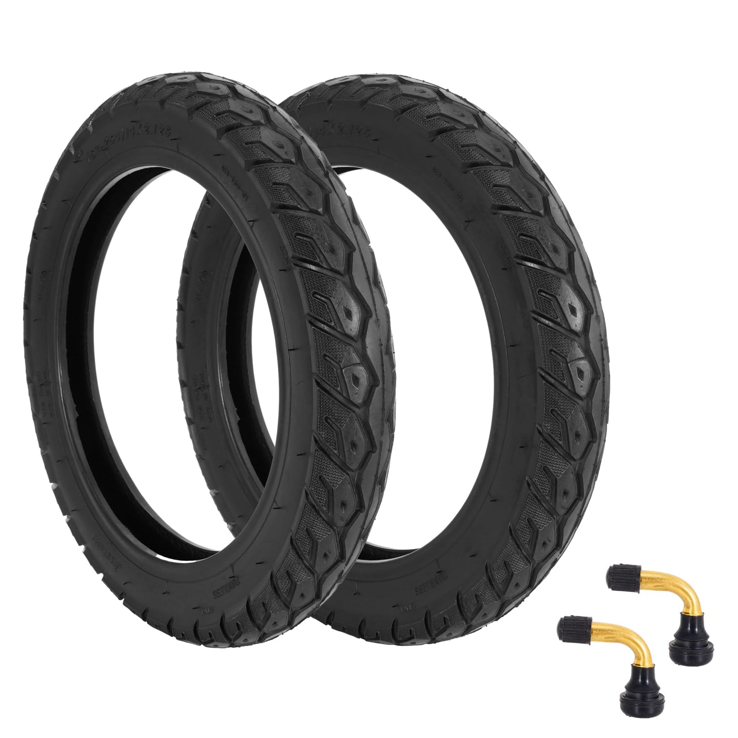 SOGIME 14X2.125 Electric Bike Tire Tubeless with Angled Valve, 14 inch E-Bike Tire Explosion-Proof for Electric Folding Bikes,E-Bikes and E-Scooters-2 Pack