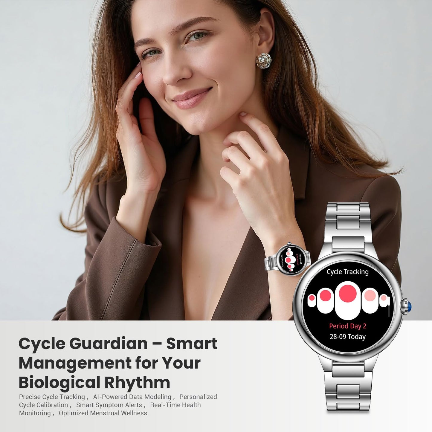 SOUYIE 2026 DA GPT Smart Watch for Women, 1.19" AMOLED Display, AI Customizable Watch Face, Heart Rate, Sleep Monitor, 107 Sports Modes Fitness Tracker, Compatible with iOS & Android