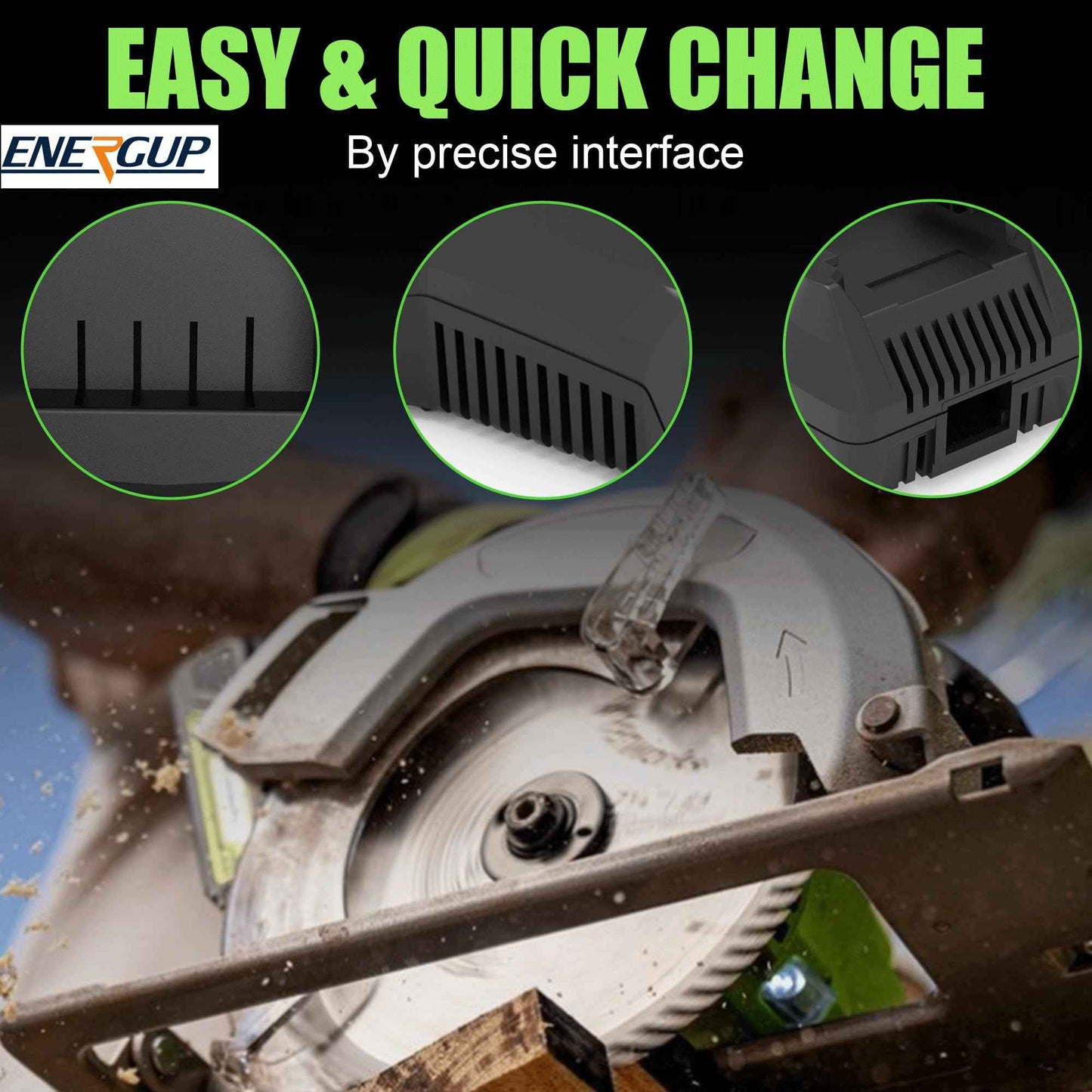 Energup 24V CAF806 Charger for Greenworks 24V Battery, Compatible with 24Volt Li-ion BAG708 BAG709 BAG710 for greenworks Battery Charger 24Volt