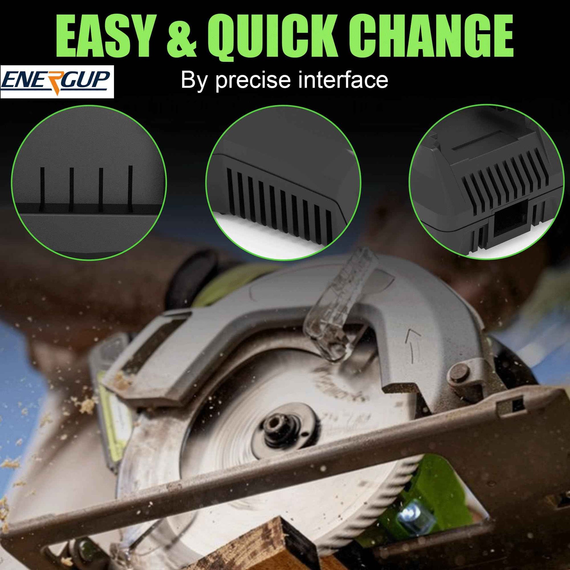 Energup 24V CAF806 Charger for Greenworks 24V Battery, Compatible with 24Volt Li-ion BAG708 BAG709 BAG710 for greenworks Battery Charger 24Volt