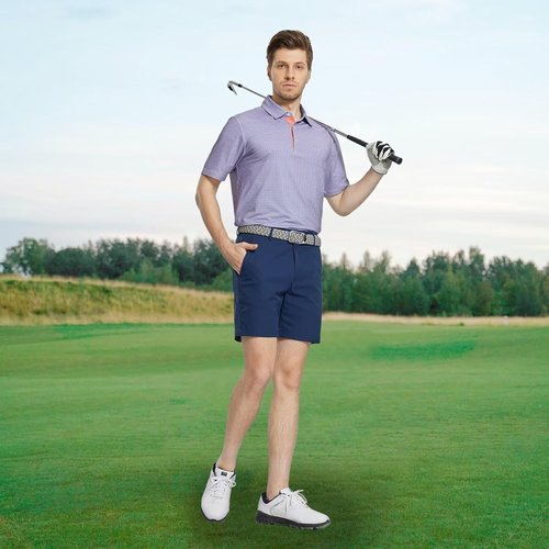 M MAELREG Men's Golf Polo Shirt - Short Sleeve, Moisture-Wicking, Performance Print Design
