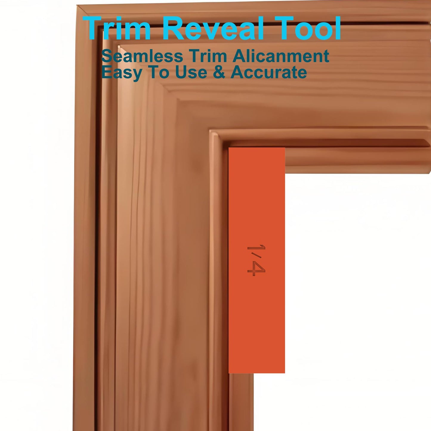 1/4" Trim Reveal Tool - Precision Trim Gauges - Non-Damaging Hard Plastic Door Reveal Marking Tools For Accurate Jamb Marking - Wood Reveal Spacing Tool (orange)