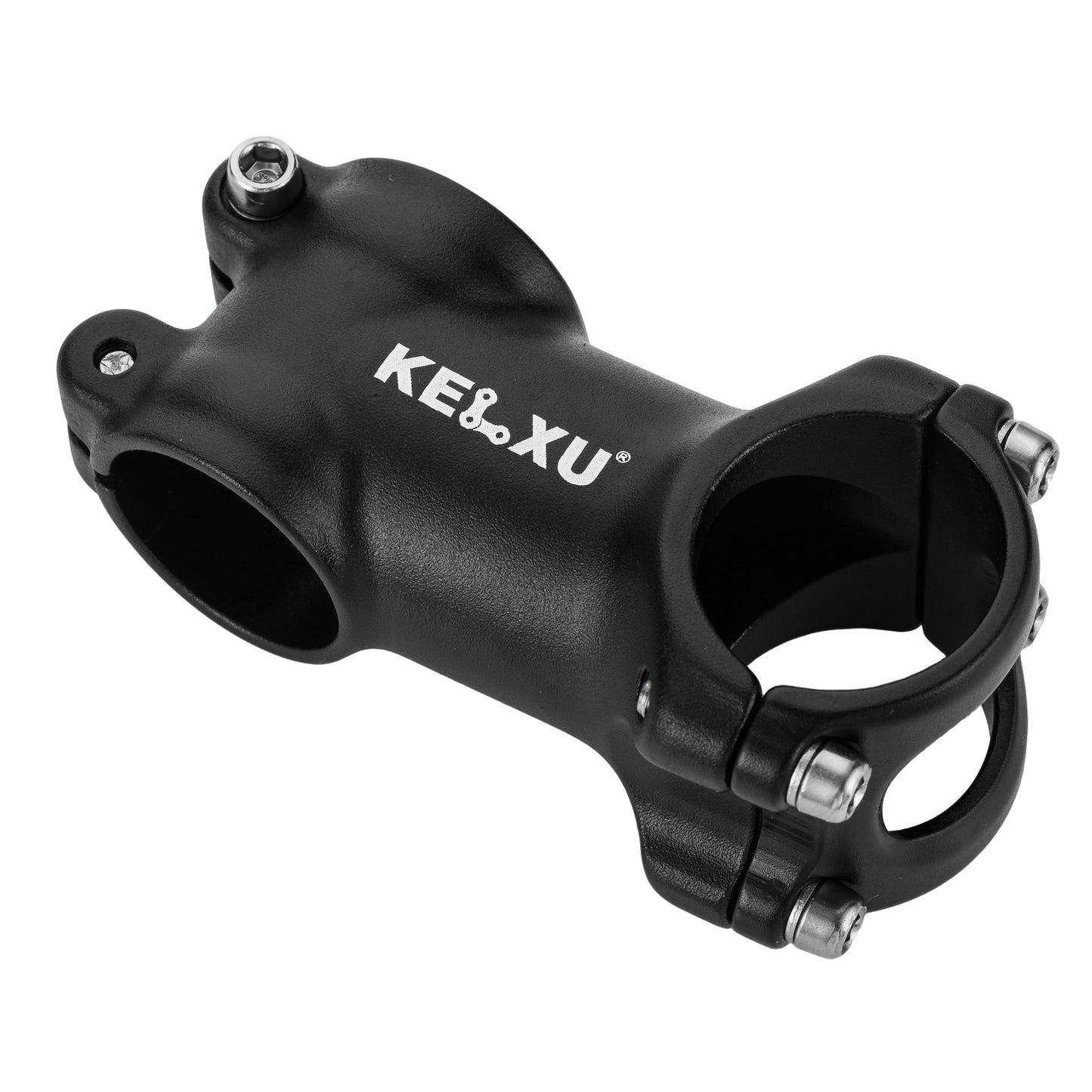 Kelxu 31.8mm Bike Stem 60mm 7-Degree Lightweight Aluminum Alloy Handlebar Stem Compatible with Mountain Bike, Road Bike, BMX (Black)