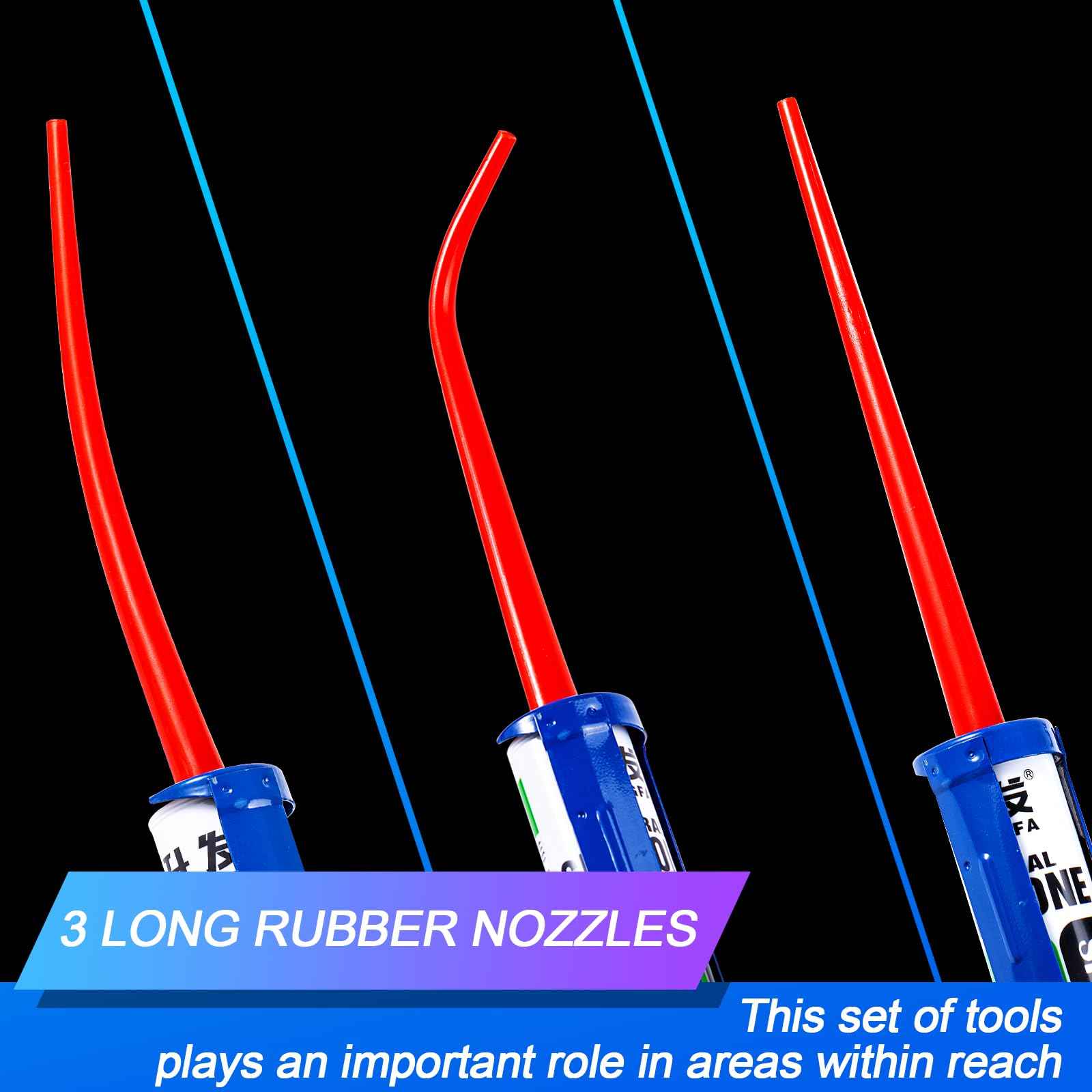 3 PACK Extra Long Caulking Gun Extension,Caulking Tube Extension,Caulk Tube Extension Tip,Caulk gun Extension Nozzle