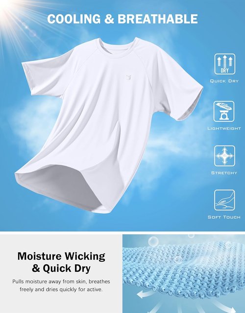 G Gradual Men's Athletic Workout T-Shirts Moisture Wicking Cooling Running Shirts Short Sleeve Performance Tee for Gym Tennis