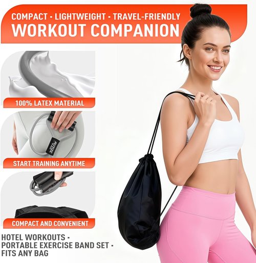 Figure 8 Resistance Bands - Heavy Duty Latex for Strength Training | 3 Levels for Full Body Workout