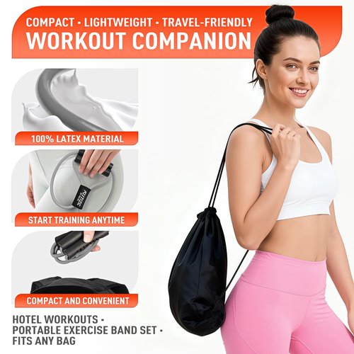 Figure 8 Resistance Bands for Arm, Back – 3-Level Latex Heavy Exercise Bands with Handles for Strength Training, Full Body Workout, Physical Therapy, Pilates, Yoga, Home Gym Equipment for Men & Women