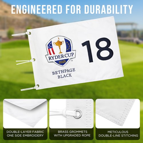 COGOLFING Embroidered 2025 The Ryder Golf Flag, 14x20 Inch, Premium 420D Nylon with Grommets, Ideal for Practice Putting Green, Driving Range, Golf Course, Golf Club, Collectors, White, 1-Pack