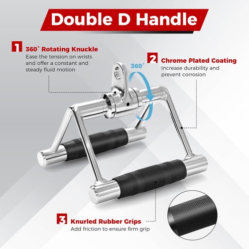 Goplus Cable Machine Attachment Set, 4PCS/ 5PCS LAT Pulldown Attachments w/V-Shaped Press Down Handle, Tricep Rope, Double D Handle, Weight Machine Accessories for Home Gym (5PCS-add a Straight Bar)