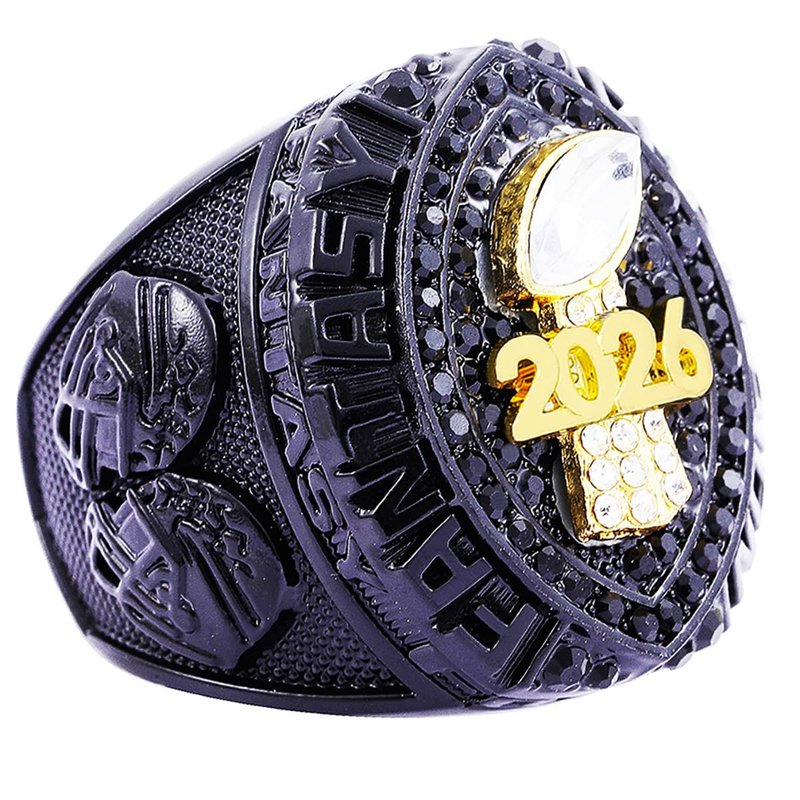 noblehead 2026 Fantasy Football Championship Ring Heavy FFL Champion Trophy Ring Award Trophy for Fantasy Football League Winner (Size 8)