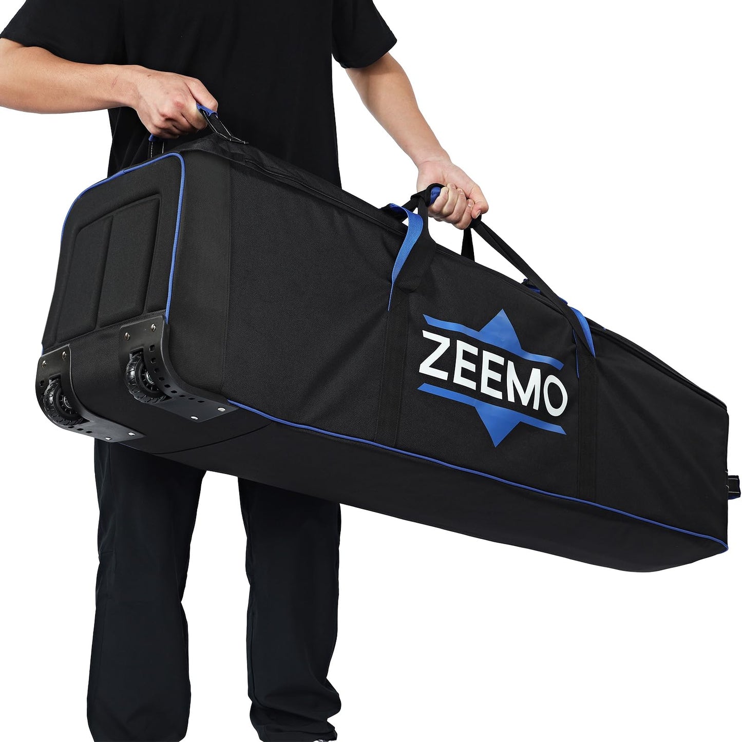 ZEEMO Golf Travel Bag, Full-Open Protective & Wheeled Airline-Approved Case for Clubs, Cart&StandBag, Soft-Sided Waterproof Cover Made of Heavy Duty Oxford, Black
