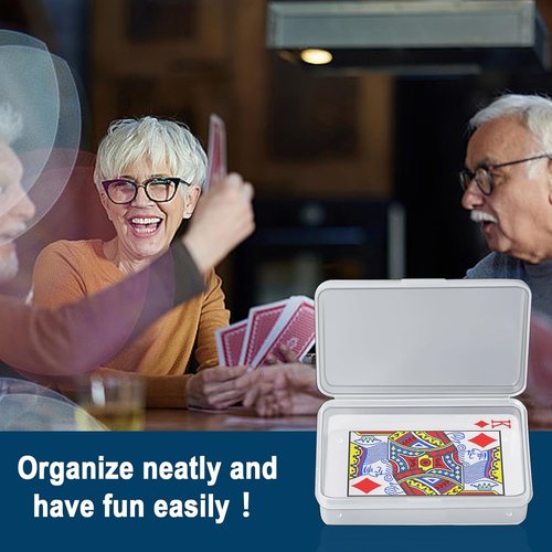 Clear Plastic Card Deck Box by [Brand Name] - 4 Pack Snaps Closed Storage for Trading & Business Cards