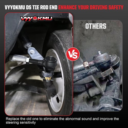 VYYOKMU Ball Joint Kit, 3PCS Golf Cart Tie Rod Ends with Grease Fitting fit for Club Car DS 1976-2008 Gas & Electric, 2*Left-Hand OEM# 7540, 1*Right-Hand OEM# 7539, Tie Rod End for Golf Cart Club Car