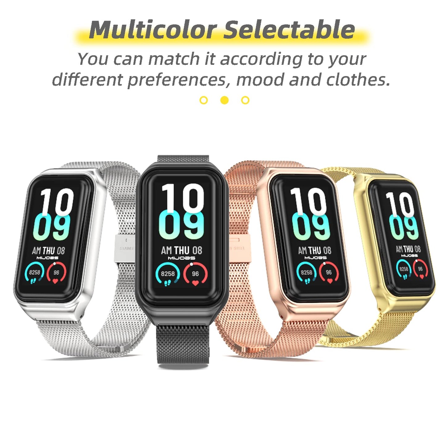 MIJOBS Metal Replacement Strap for Amazfit Band 7 - Compatible with Amazfit 7 Fitness Tracker