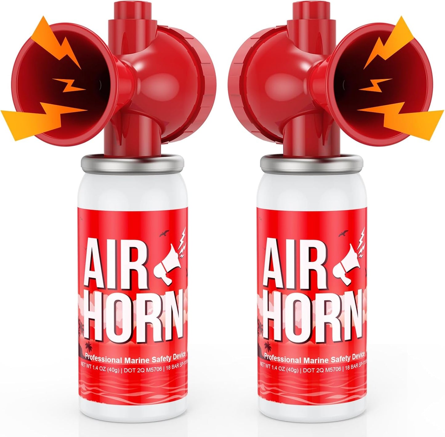 Nicehill Air Horn - 122dB Loud Safety Horns for Boating & Sporting Events | 2 Pack, Easy Button Operation