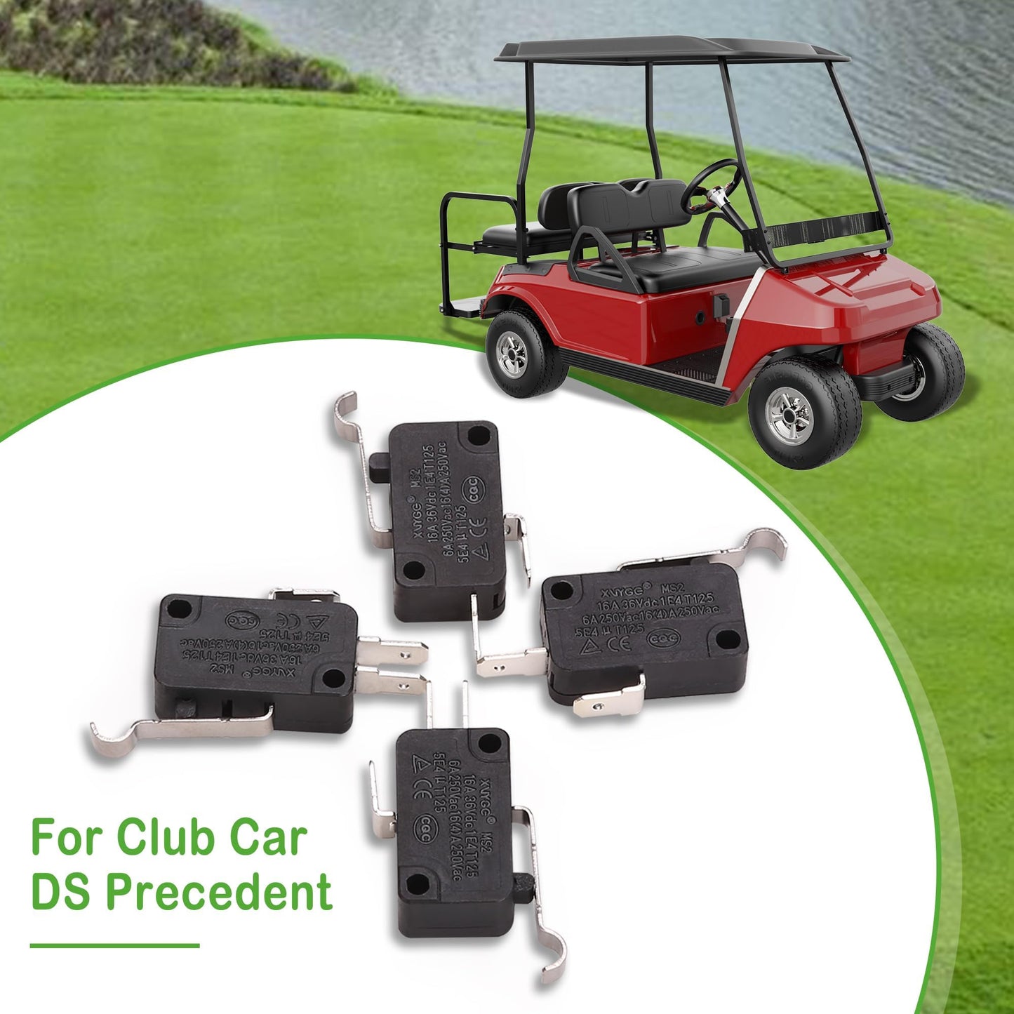 10L0L Golf Cart Micro Switch Kit, 2-Prong & 3-Prong Switches for Club Car DS Precedent Tempo, OEM 1014807 1014808 1014240 1014805, 4-Pack