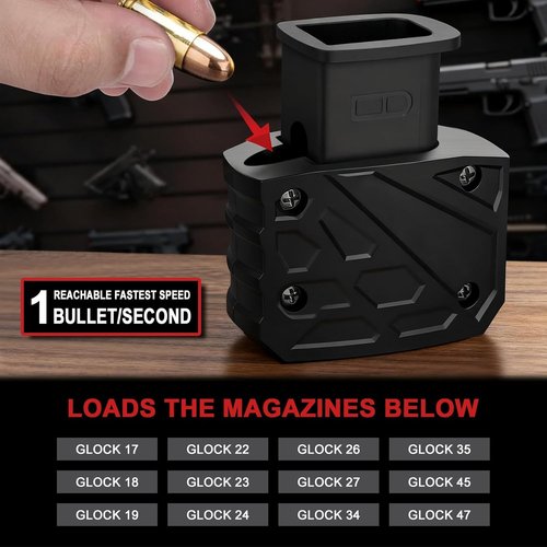 Glock Magazine Speed Loader - Essential Accessory for 9mm/.40 S&W - Fast, Pain-Free Loading | Portable Design