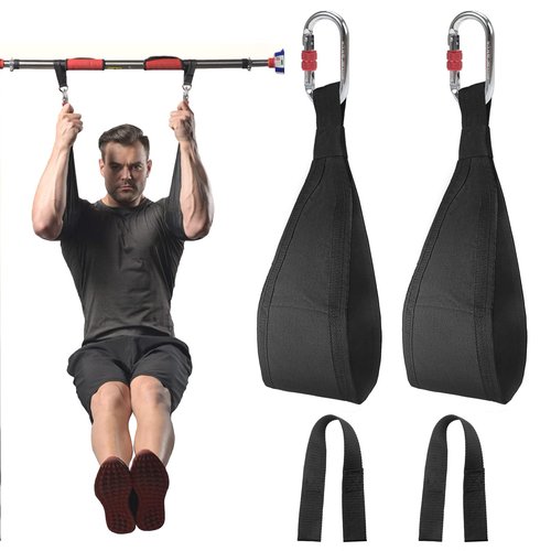 DASKING Hanging Ab Straps with Quick Locks - 1 Pair Gym Sling Straps for Pull Up Bar, Core & Abdominal Workouts
