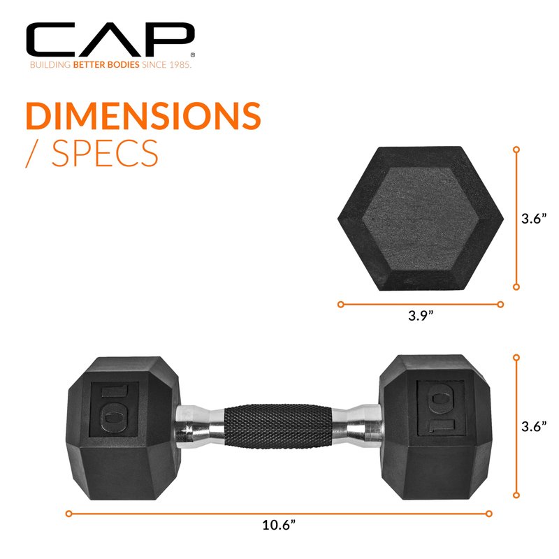 CAP 50 lbs Coated Dumbbell Set with Comfort handle, 10LBx2, 15lbx2