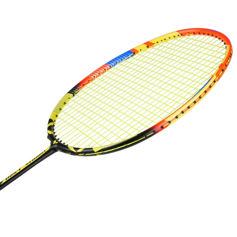 YPyroblaze Graphite Badminton Racket Set - 4 Pre-Strung 6U Super Lightweight Racquets with Overgrips, 2 Durable Bags & Tapes | Graphite Frame & Shaft for Professional Outdoor & Gym Play (Butter)