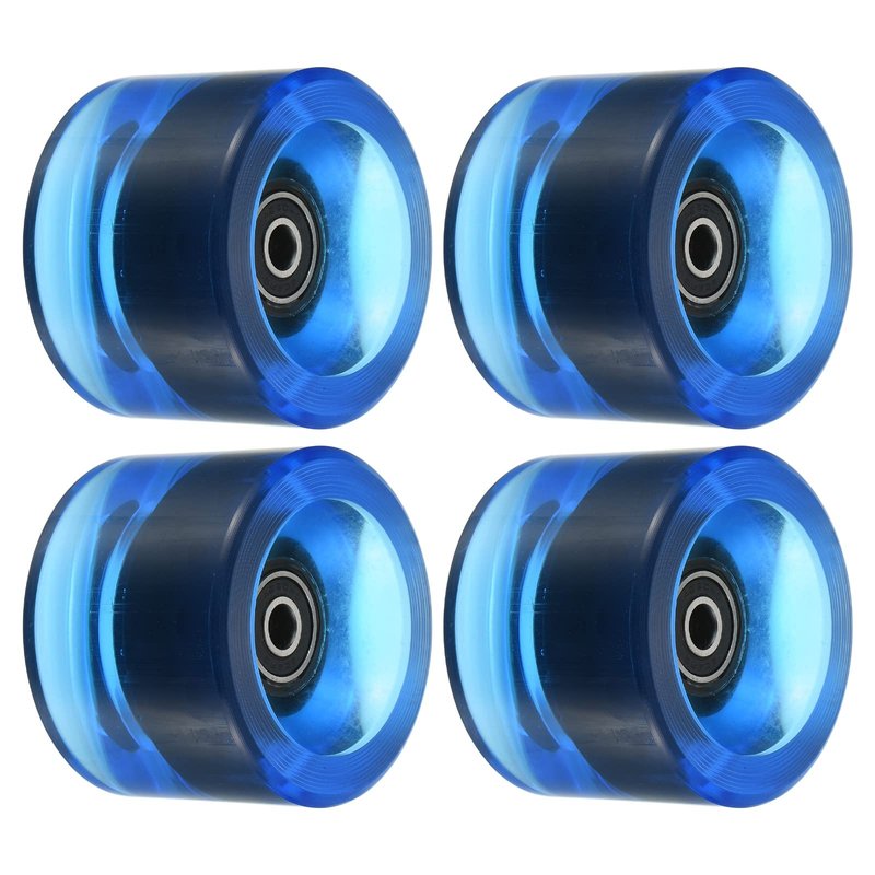 PATIKIL 70mm 78A Longboard Wheels with Black ABEC-9 Bearings, 4 Pack Soft Cruiser Wheels Street Wheels for Skateboards Skateboard Wheel PU, Clear Blue