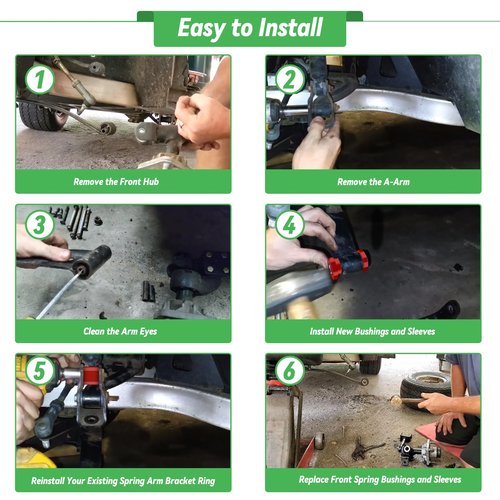 Cartalia Golf Cart Front Lower Leaf Spring & Upper A-Arm Bushing Sleeves Kit for Club Car Precedent 2004-up Tempo & Onward 2017-Up, Replace Polyurethane Bushing and Sleeves #102956201 102288101