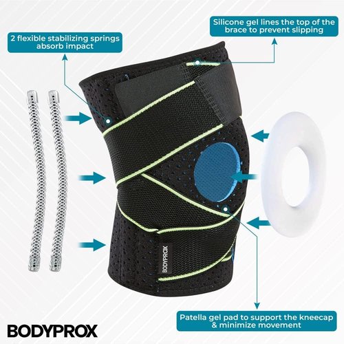 Bodyprox Knee Brace - Enhanced Support with Side Stabilizers & Patella Gel Pads