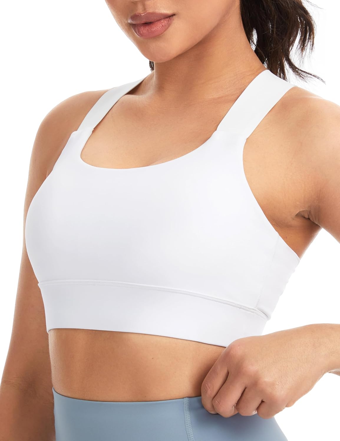 The Gym People Women's V Cross Back Sports Bra - Padded, Stretchy, Perfect for Yoga & Running