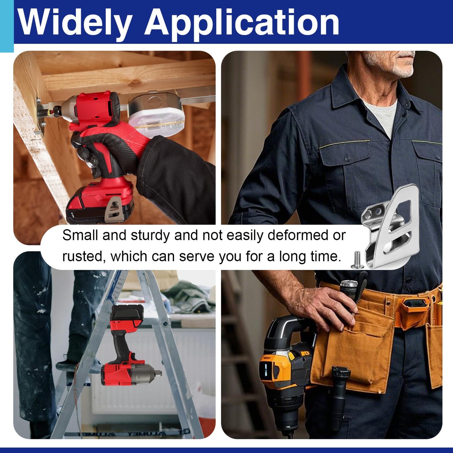 Belt Clip for Milwaukee, 10pcs 304 Stainless Steel Drill Tool Clips Hook Kit with Screws for Milwaukee 2604-20, 2604-22, 2604-22CT, 2797-22