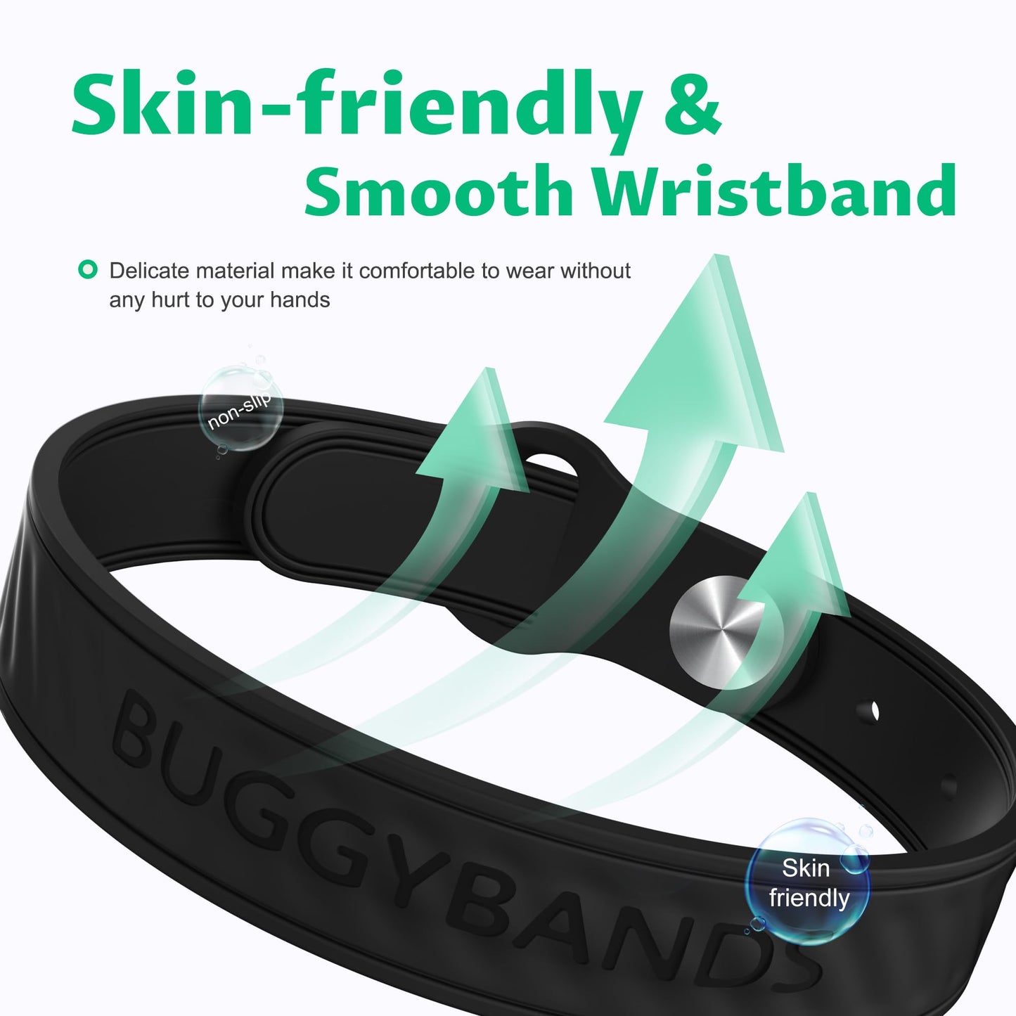 BuggyBands Mosquito Repellent Bracelets, 6 Pack Silicone Mosquito Repellent Bands with DEET Free, Natural & Waterproof Bug Wristbands for Kids and Adults, Outdoor Traveling Protection