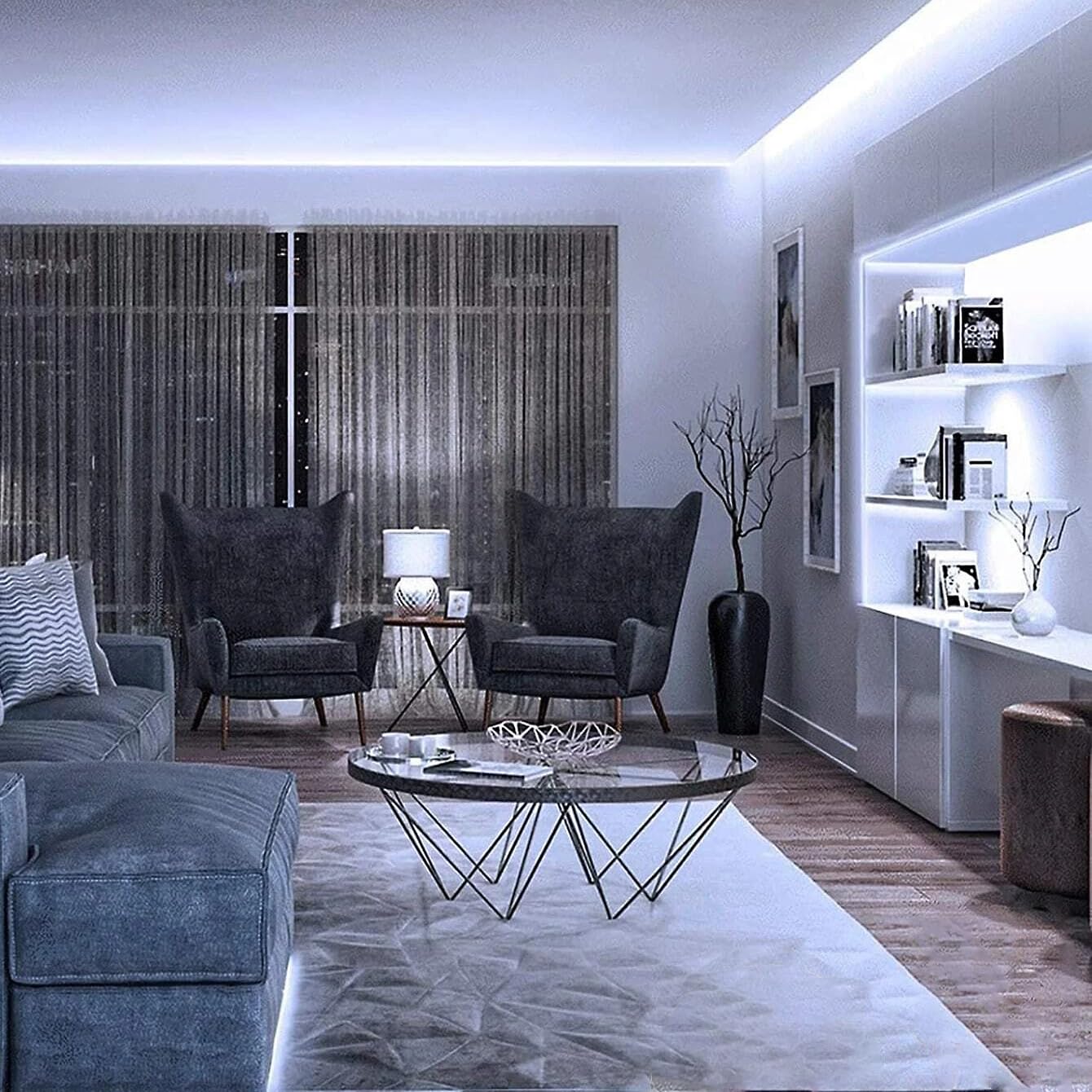 ZSLAIFU 2 Pack White USB Light Strip 5V COB Flexible Strip Light LED Backlight for Bedroom Cabinet Vanity Mirror DIY Lighting (3.28FTx2)