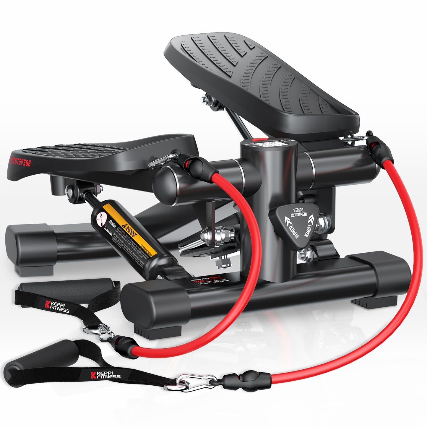 Keppi Fitness Stair Stepper, Steppers for Exercise at Home with 350LBS Maximum Capacity, Mini Stepper with 2 Pairs of Resistance Bands for Efficient Cardio - Fitstep500