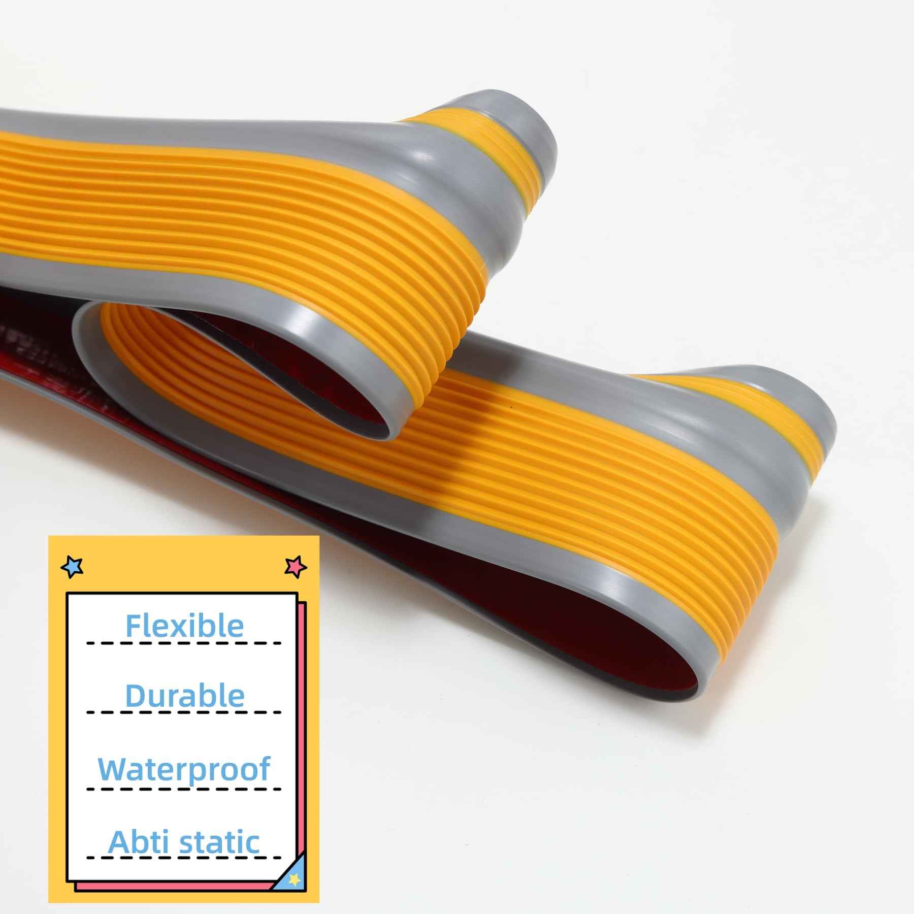 Trimold Vinyl Anti-Slip Stair Nosing, Self Adhesive Non-Slip Staircase Step, Flexible Rubber Treads Edge Protector Molding Trim for Outdoor & Indoor Uses (16.4ft, Gray)