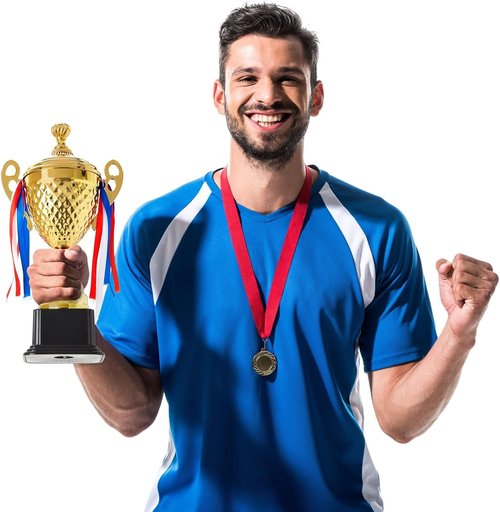Juvale Gold Trophy Cup - Versatile Tournament & Championship Award for Soccer, Basketball, Golf - 15.2 x 7.5 x 5 in