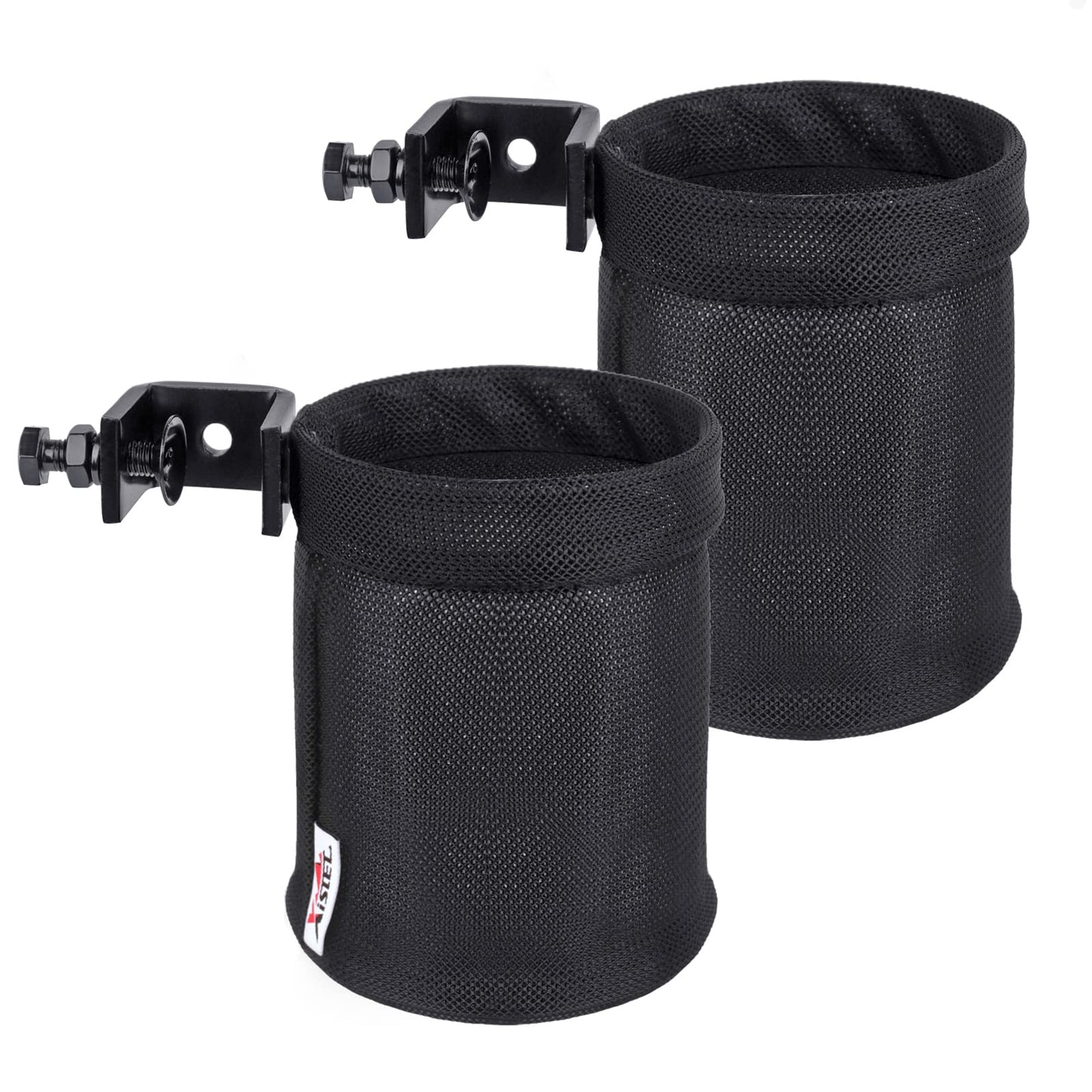 Xislet Set of 2 No-Drilling Required Golf Cart Universal Cup Holder Compatible with 0.75"-1.0" EZ-GO Zone Cart Square Tube Mount Club Cart Water Bottle Drink Holder (2)