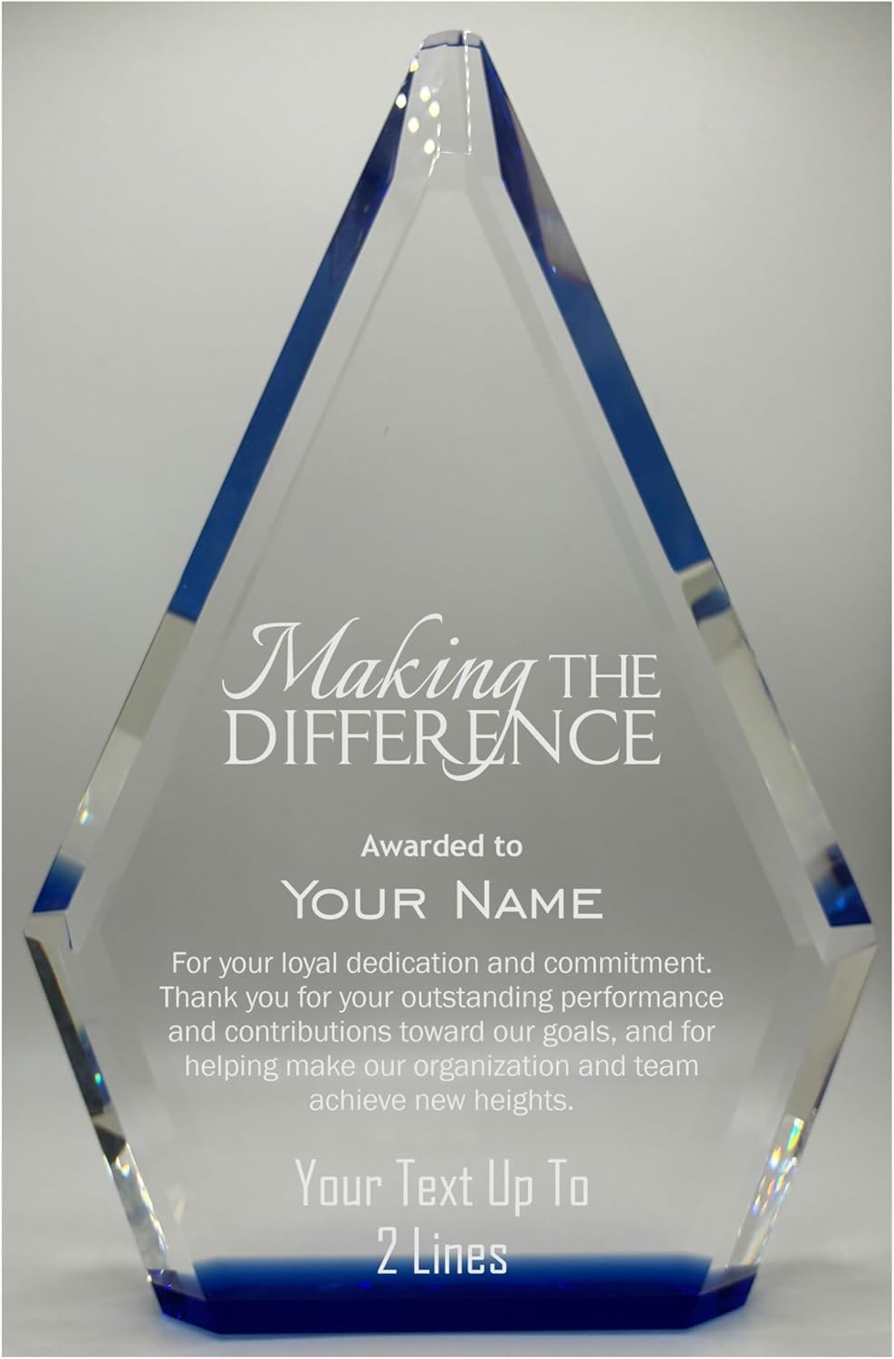 Skiennix Customizable Solid Crystal Trophy - 8 Inch Personalized Award for Employee Recognition