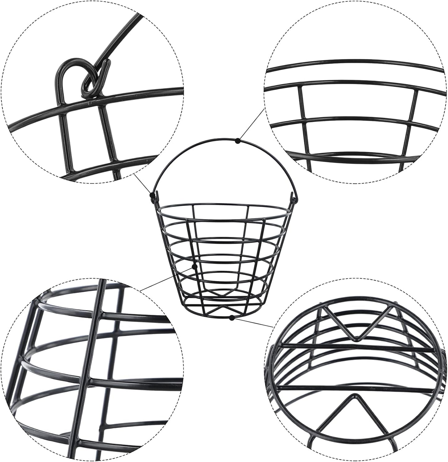 Roykaw Golf Ball Basket - Durable Container for 50 Balls | Easy to Organize with Handle