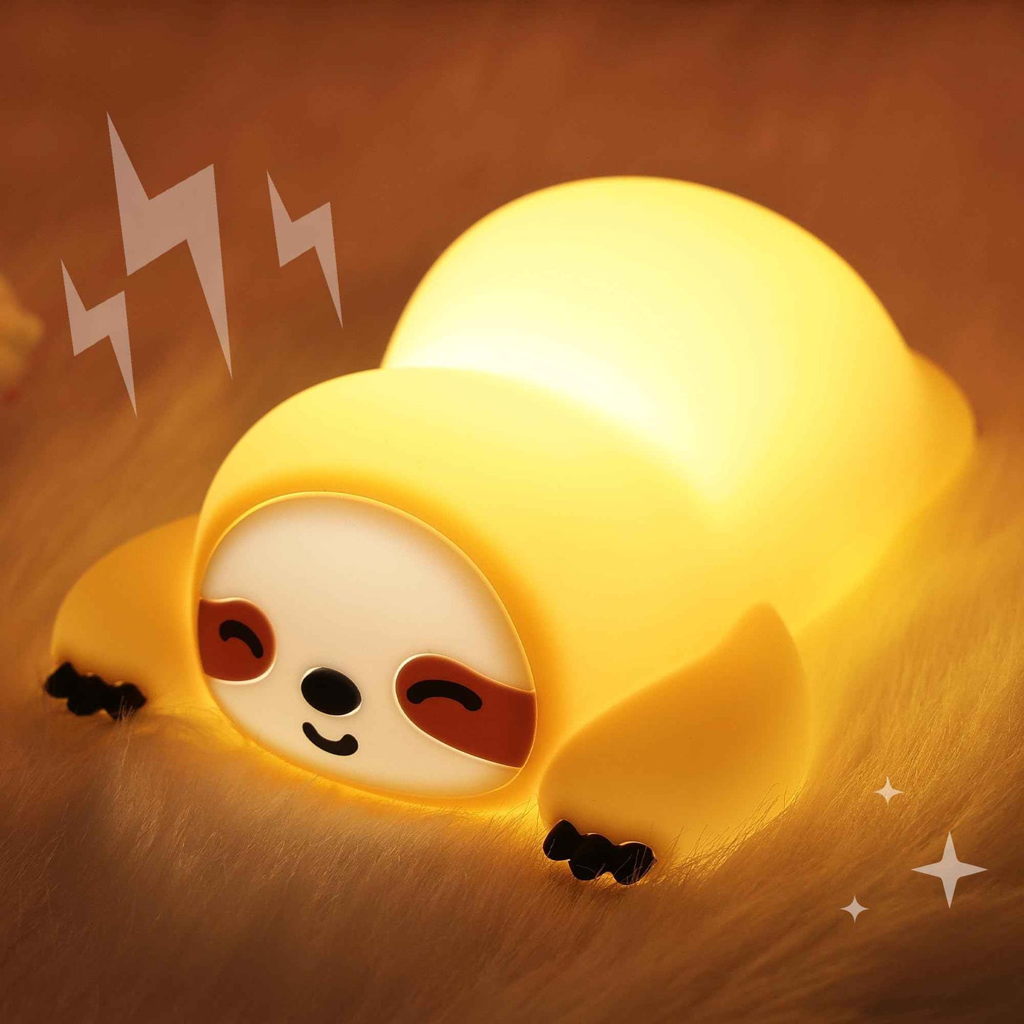 Okayera Sloth Night Light, Cute Squishy Lamp for Bedroom, Silicone Animal Dimmable & Timer Rechargeable Nightlight for Girls Boys Kids, Home Decor Christmas Birthday Gifts