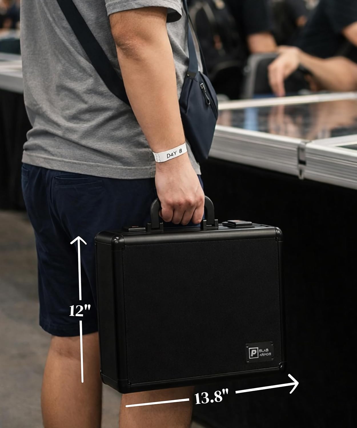 SLAB ARMOR Graded Card Storage Box - 3 Row Case Holds 120+ PSA Slabs | Black with TSA Approved Lock