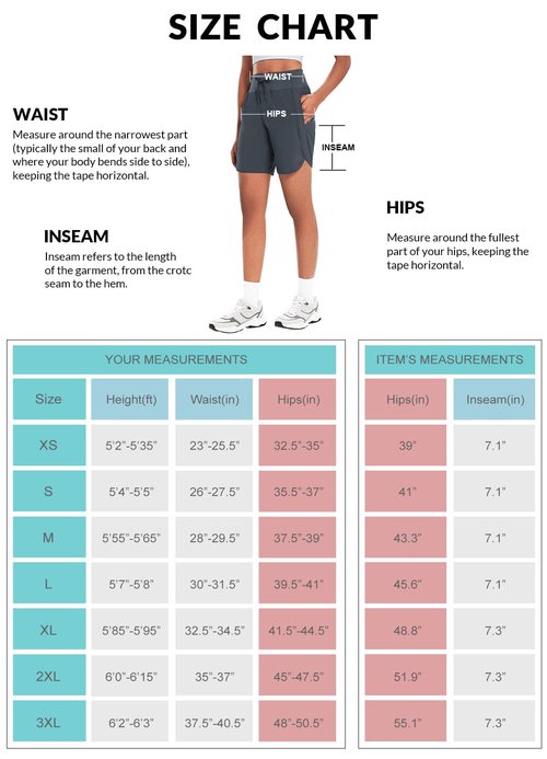 baleaf Women's 7" Athletic Long Running Shorts Workout Gym Quick Dry Hiking Shorts High Waisted Zipper Pocket Dark Gray L