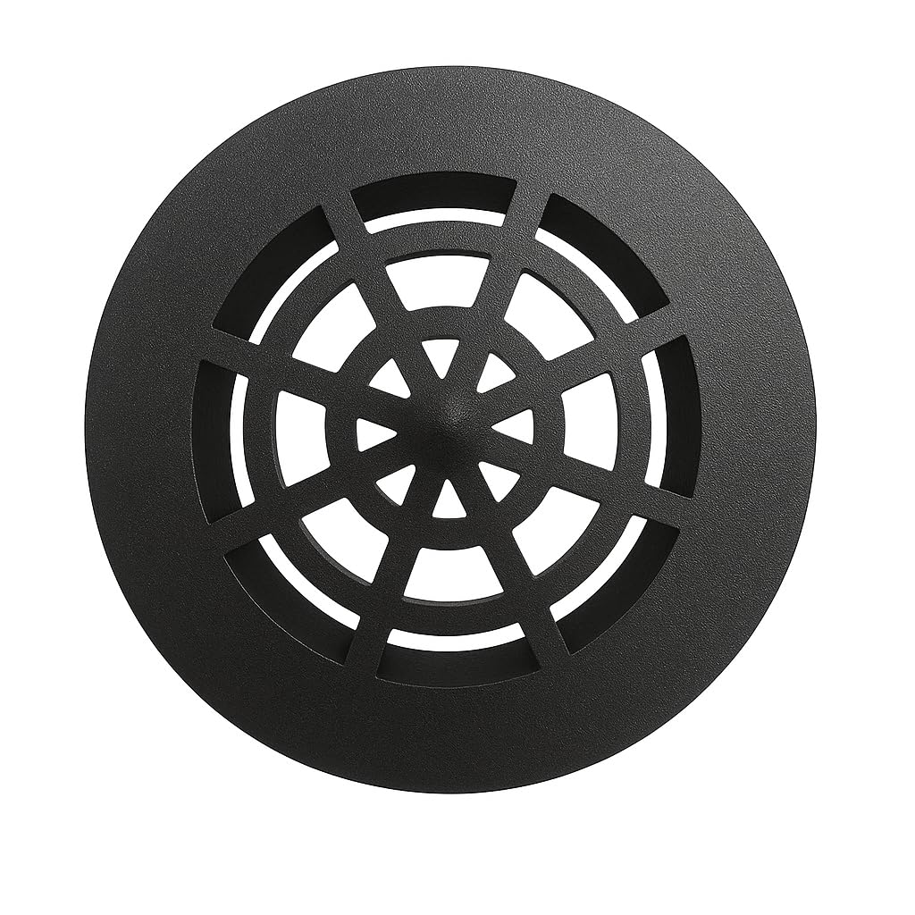 Durable Plastic Round Grate for 3" Drain Pipe - UV Resistant, Ideal for Lawns, Patios, & Landscaped Areas - Green or Black (1 Unit) (BLACK)