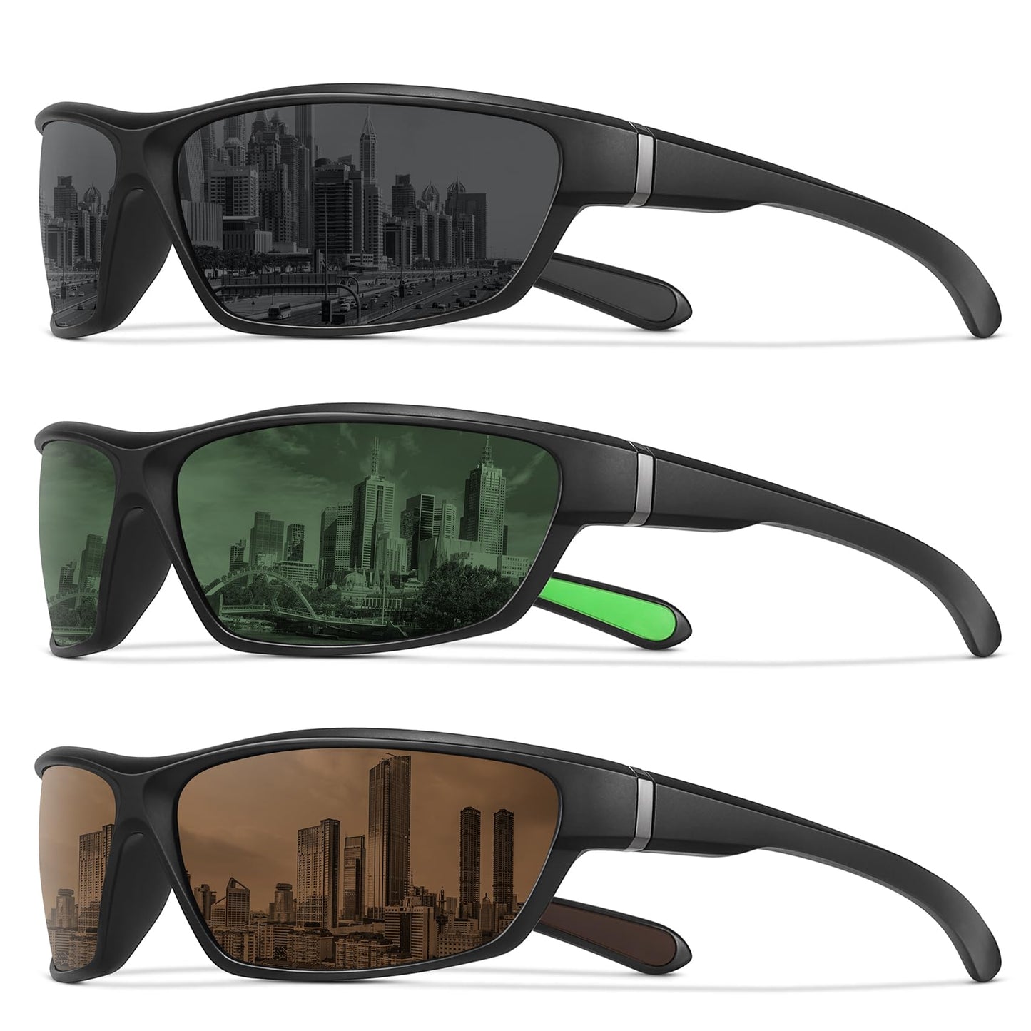 MEETSUN Polarized Sports Sunglasses for Men Women Wrap Around Driving Cycling Golf Fishing Sun Glasses UV400 Protection