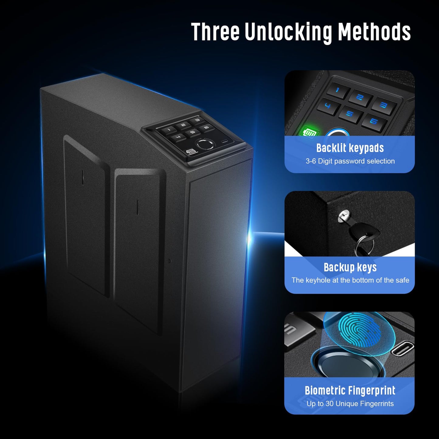 1DOT2 Biometric Pistol Safe Nightstand