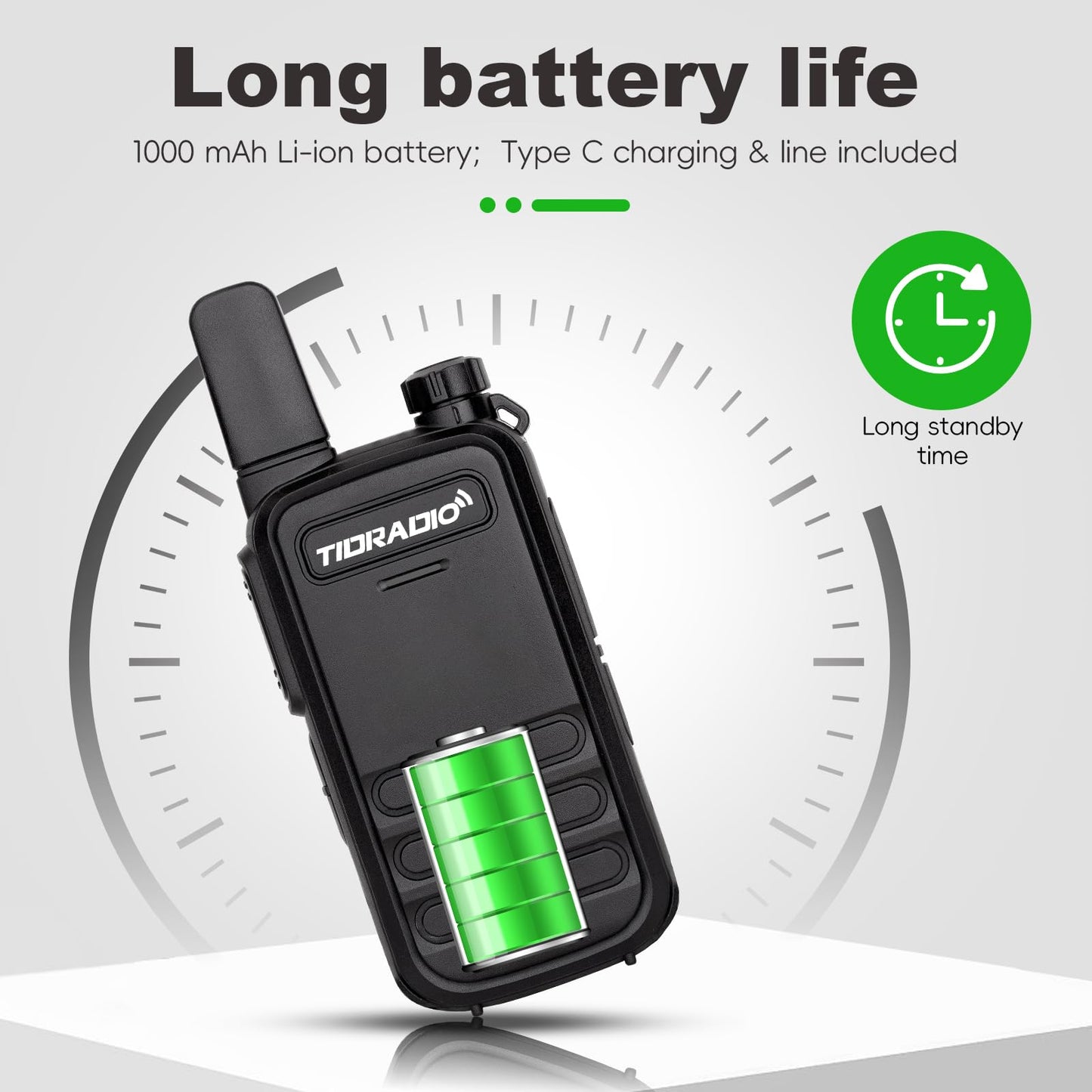 TIDRADIO TD-M11 Walkie Talkies Waterproof IP67 FRS Long Range Two Way Radio with LED Display,NOAA Weather,Walky Talkiy for Industry, Security Work (2 Pack)