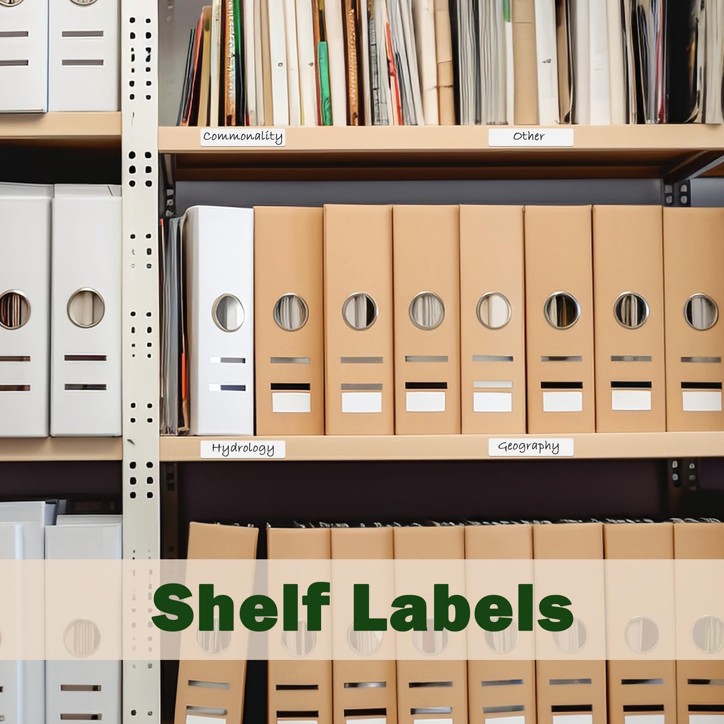 LLPT Dry Erase Magnetic Label Strips, 2" x 12", White, 20 Pack